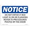 Signmission OSHA Notice Sign, 3.5" Height, 5" Width, Do Not Enter Room If Red Light Is On Or Sign, Landscape OS-NS-D-35-L-11212 - alternate 1